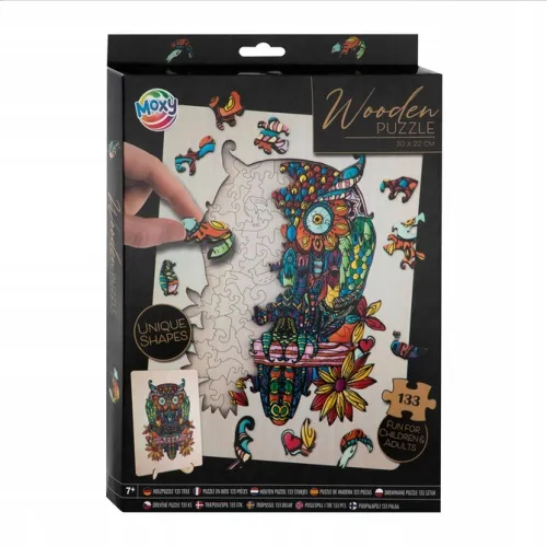 Puzzle Moxy sowa 133 elementów Wooden Puzzle sowa 400082 na Arena.pl