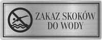 Tabliczka Grawerowana laminat ZAKAZ SKOKÓW DO WODY