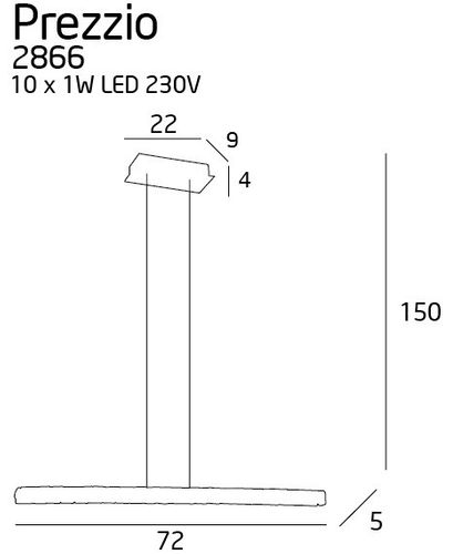 Lampa wisząca LED PREZZIO 2866 - MaxLight na Arena.pl