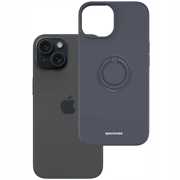 Spacecase Silicone Ring Iphone 15 Black zdjęcie 2