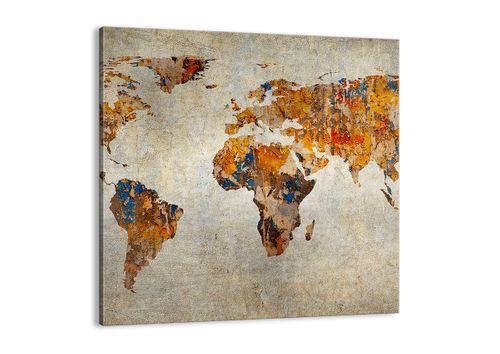 Obraz Na Płótnie - Mapa Kontynent - 30X30 Cm - Ac30X30-2783 na Arena.pl
