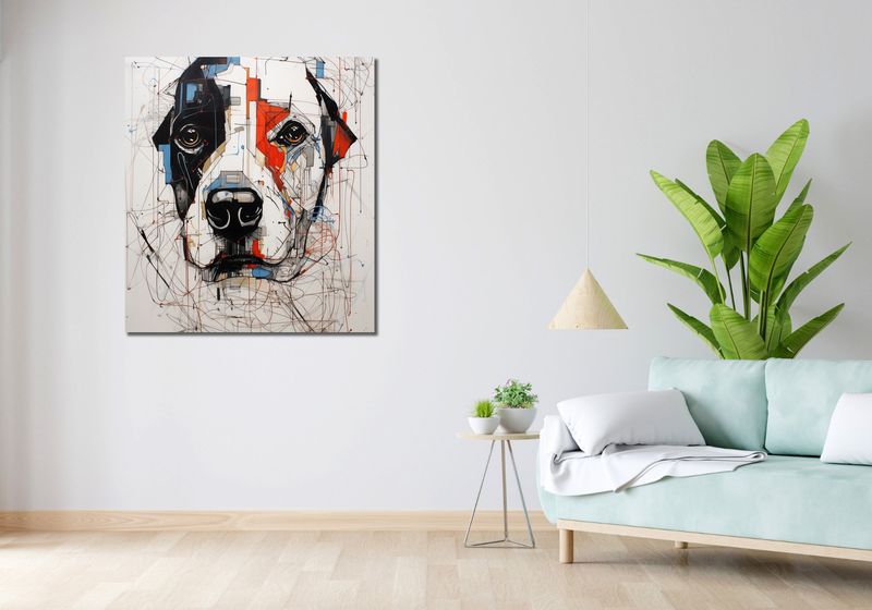 Obraz 90x100cm Przyrysowany Psiak zdjęcie 2