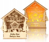 Szopka BOŻONARODZENIOWA PODŚWIETLANA STAJENKA POSTACIE FIGURKI Witraż 3D V5