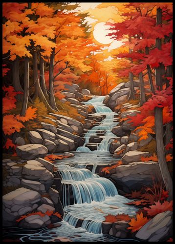 Plakat 67,5x95cm Jesienne Wodospady na Arena.pl