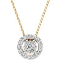 naszyjnik z żółtego srebra 925 z diamentem (brylantem) 0,14 ct lab
