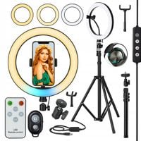 LAMPA PIERŚCIENIOWA LED RING 80W + STATYW 160 CM SELFIE UCHWYT NA TELEFON
