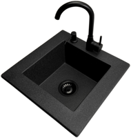 Zlewozmywak jednokomorowy FRENIT 12 grafit + bateria LUNA + dozownik