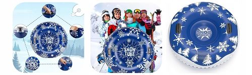 Ślizgacz Sanki Dmuchane Koło Opona Na Śnieg Ponton 110x30cm Niebieski Zima na Arena.pl