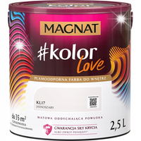 MAGNAT #KOLOR LOVE FARBA LATEKSOWA PLAMOODPORNA JASNOSZARY KL17 5L