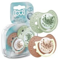 LOVI Smoczek uspokajający dynamiczny TIE DYE GREEN 18m+ 2 sztuki