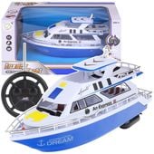 Łódź Jacht Zdalnie Sterowana Motorówka Łódka dla Dzieci Pilot RC Niebieski