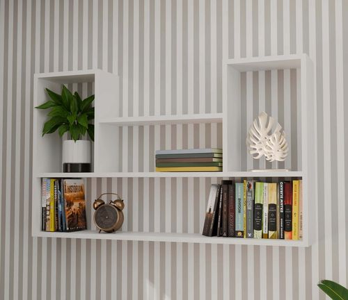 REGAŁ WISZĄCY BILBAO 4P BIEL BIAŁY - PÓŁKI ŚCIENNE, NOWOCZESNY DESIGN na Arena.pl