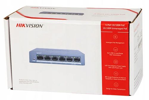 Switch POE 4x PoE 2x LAN do 4 kamer IP HIKVISION 45W 10/100Mbps na Arena.pl
