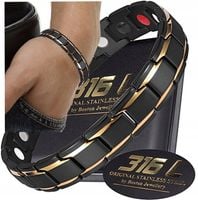 CZARNA ZDROWOTNA BRANSOLETA BRANSOLETKA MĘSKA MAGNETYCZNA MOCNA ORYGINAŁ