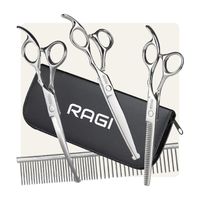 NOŻYCZKI DO STRZYŻENIA PSÓW GRZEBIEŃ FRYZJER PSA Zestaw do Obcinania w Etui