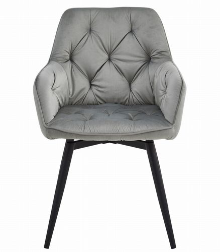 Krzesło JORK360 - aksamit srebrno-szary / nogi czarne x 1 na Arena.pl