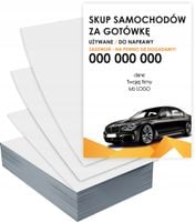 Ulotki A4 100 szt firmowe reklamowe SKUP SAMOCHODÓW + PROJEKT GRATIS