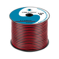 Kabel głośnikowy CCA 0.20mm czarno-czerwony 100m