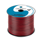 Kabel głośnikowy CCA 0.20mm czarno-czerwony 100m