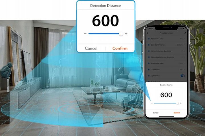 Sensor Czujnik Obecności 23GHz Ruchu Jasności Ścienny ZigBee TUYA Smart zdjęcie 8