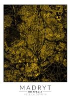 Madryt złota mapa - plakat 21x29,7 cm