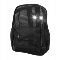 TORBA PLAŻOWA Z SIATKI WOREK TORBY PLAŻOWE PLECAK 43x32cm CZARNY