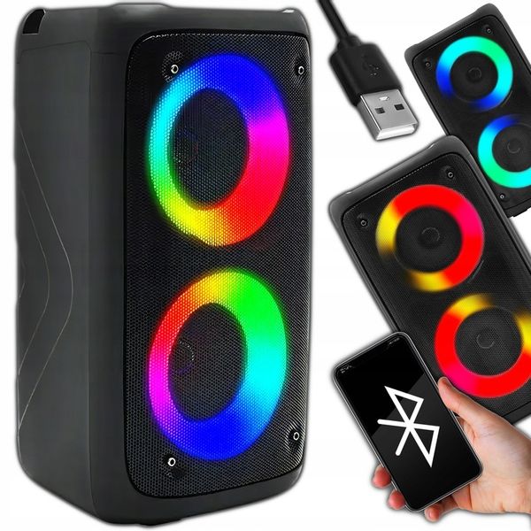 Głośnik Bluetooth Boombox Mobilny USB RADIO LED Bezprzewodowy Przenośny MP3 zdjęcie 7