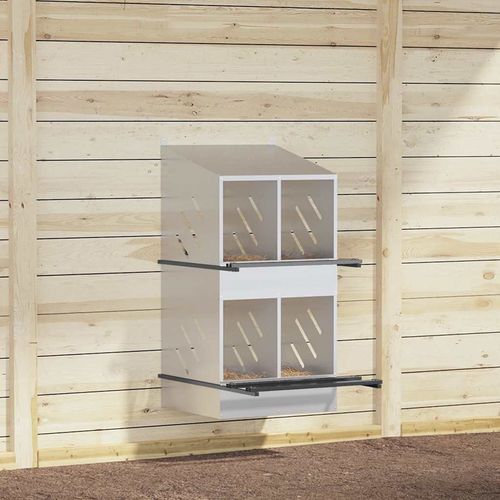 Gniazdo dla kur z 4 przegrodami, metal w kolorze srebrnym na Arena.pl