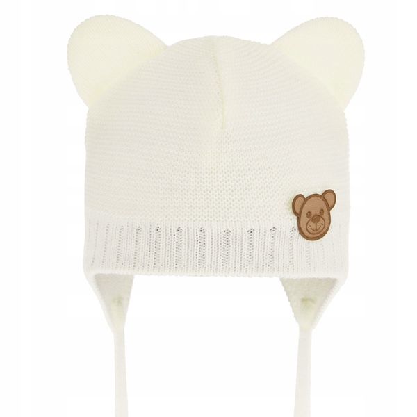 Czapka CZAPECZKA NIEMOWLĘCA dla niemowlaka Z USZAMI wiosna jesień 38-40 zdjęcie 5