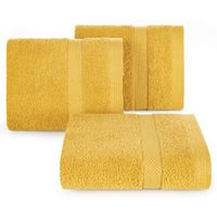 Ręcznik frotte z lśniącą bordiurą BARI 70X140 musztardowy