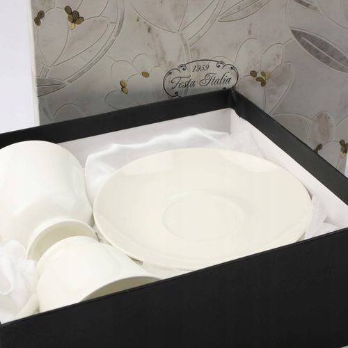 ZESTAW NA PREZENT FILIŻANEK 220 ML Z TALERZYKAMI PORCELANA DO KAWY HERBATY na Arena.pl