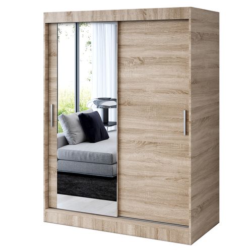 Szafa Przesuwna 150cm SOFIA Biel Garderoba 2 wnętrza na Arena.pl