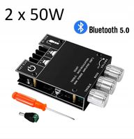 Wzmacniacz 2 x 50W regulacja basu i tonów wysokich BT 5.0 STEREO