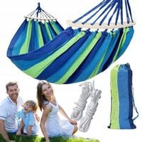HAMAK OGRODOWY 2OS XXL 295x150 Turystyczny WZMOCNIONY drążkiem + POKROWIEC!