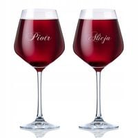 KIELISZKI do WINA komplet GRAWER 860 ml dla pary