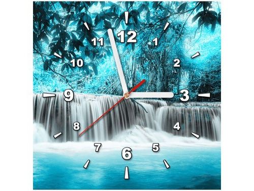 30X30CM ZEGAR WODOSPAD OBRAZ DREWNO na Arena.pl
