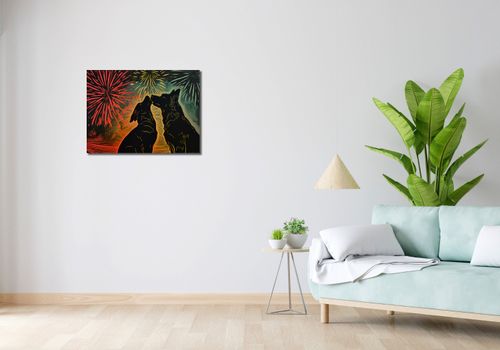 Obraz 70x50cm Psi Uścisk na Arena.pl