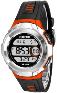 Xonix Męski zegarek sportowy, multifunkcyjny, 8 x alarmów, 3 interwały, WR 100M, antyalergiczny