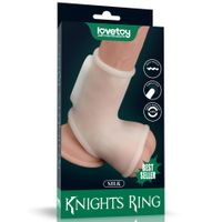 Vibrating Silk Knights Ring With Scrotum Sleeve