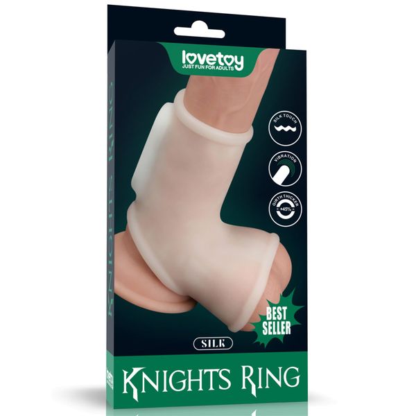 Vibrating Silk Knights Ring With Scrotum Sleeve zdjęcie 1