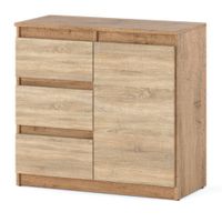 Komoda Do Pokoju Dziecięcego 80cm Nowoczesna 3 Szuflady Dąb Wotan Sonoma