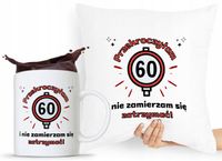Zestaw Poduszka + Kubek Na Urodziny 60 60Te 60-Te Z Nadrukiem Ze Zdjęciem