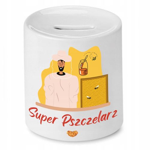 Skarbonka Dla Pszczelarza Super Pszczelarz Z Nadrukiem Ze Zdjęciem na Arena.pl