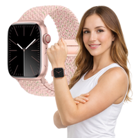 Pasek pleciony do Apple Watch 38mm 40mm 41mm opaska różowy L bransoleta