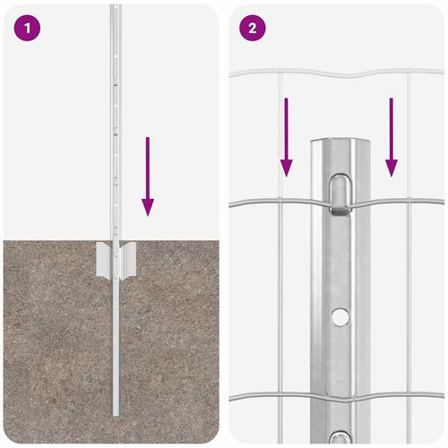 Ogrodzenie z słupkami Srebrny 0.8 x 25 m Stal na Arena.pl