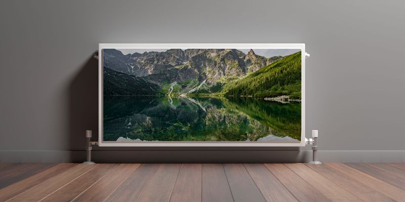 Mata MAGNETYCZNA Na Kaloryfer Górskie Jezioro PEJZAŻ 120cm x 60cm zdjęcie 3