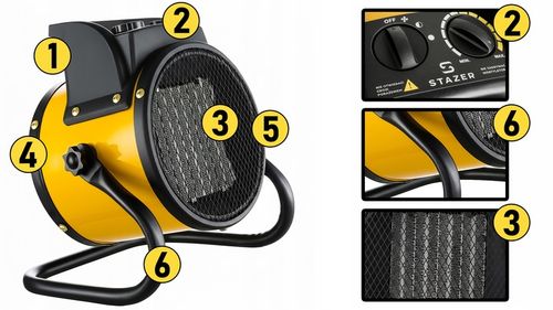 Termowentylator nagrzewnica elektryczna ceramiczna farelka cichy grzejnik na Arena.pl