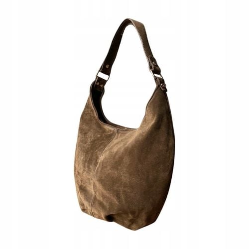 TAUPE ZAMSZOWA TOREBKA WOREK CAPPUCCINO TOREBKA ZAMSZ NATURALNY FANGO ZAMEK na Arena.pl