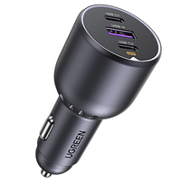ładowarka ugreen ec705 samochodowa 130w 2x usb-c 1x usb-a - szara