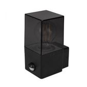 KINKIET Z CZUJNIKIEM RUCHU LED E27 CZARNY NA BALKON